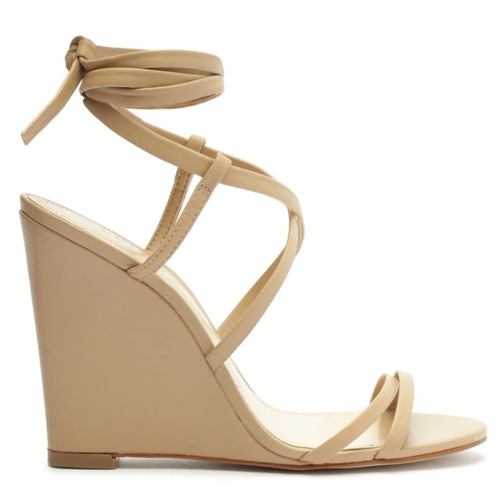 Schutz Deonne Casual Nappa Women’s Tan Strappy Leather Sandal High Heels Size 9